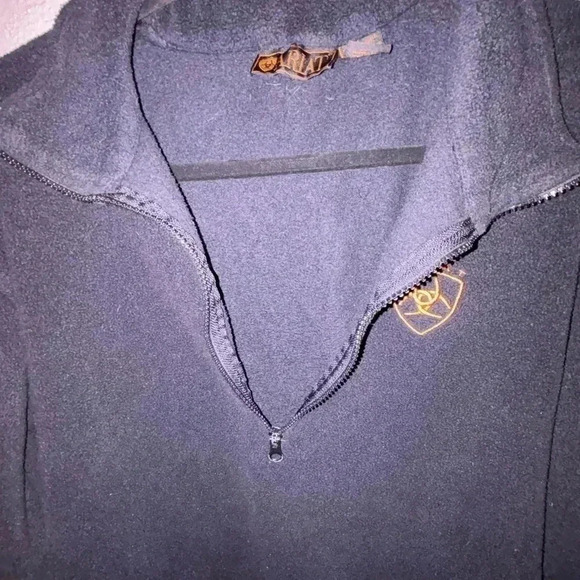 Ariat Men’s Black Fleece 1/2 Zip Pullover Jacket Size M - Picture 2 of 5